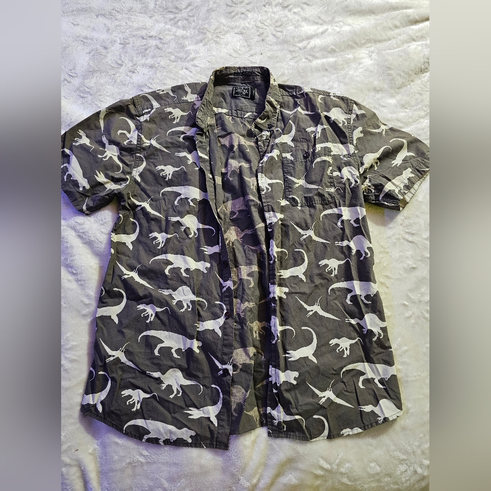 Artistry In Motion Button-down Men's Dinosaur Shirt